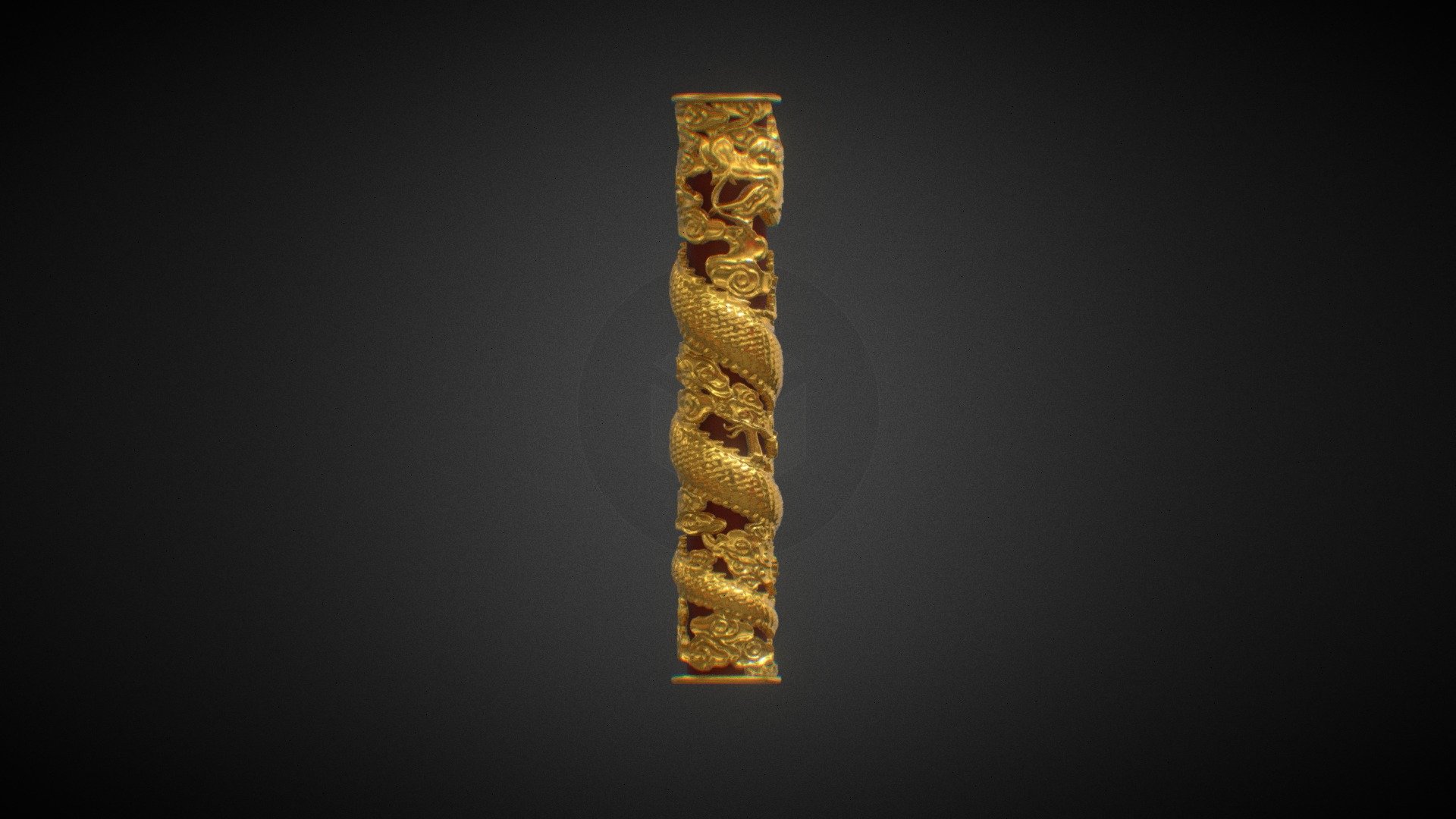 Coiling dragon column 3d model