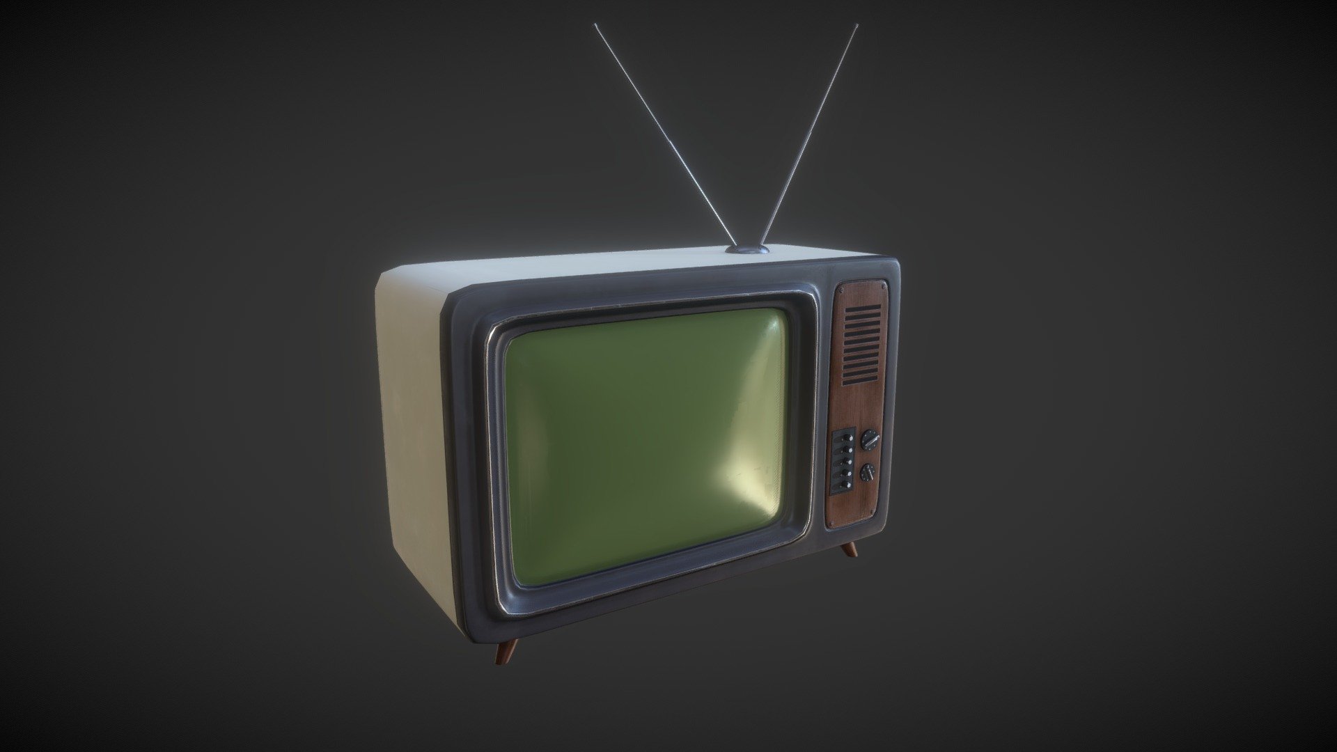 TV Retro White 3d model