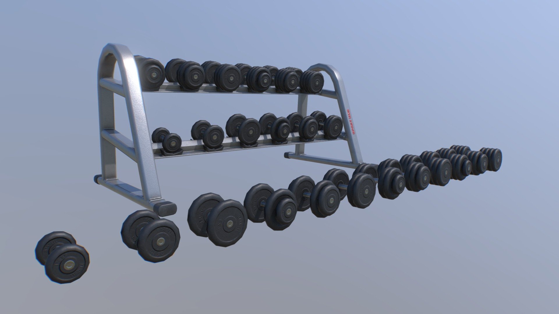 Dumbbell Rack 3d model