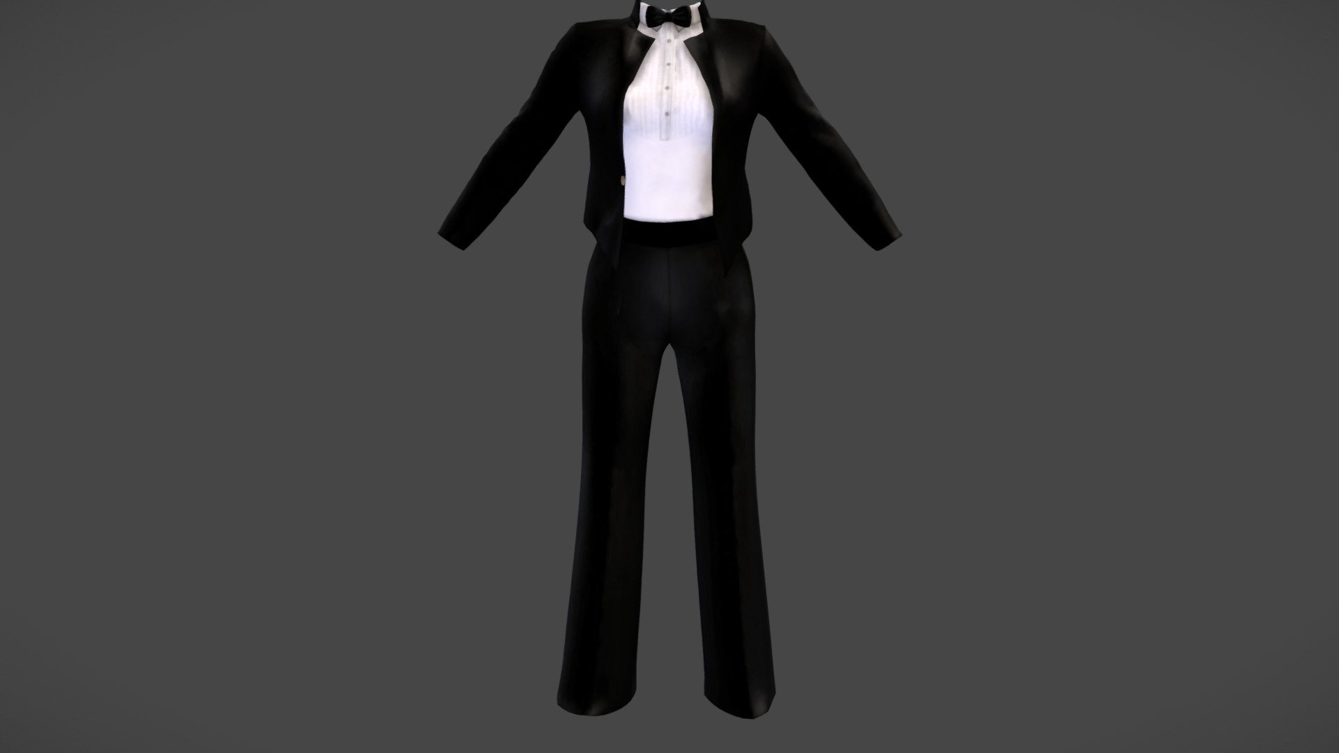 Female Black Tuxedo 3d model