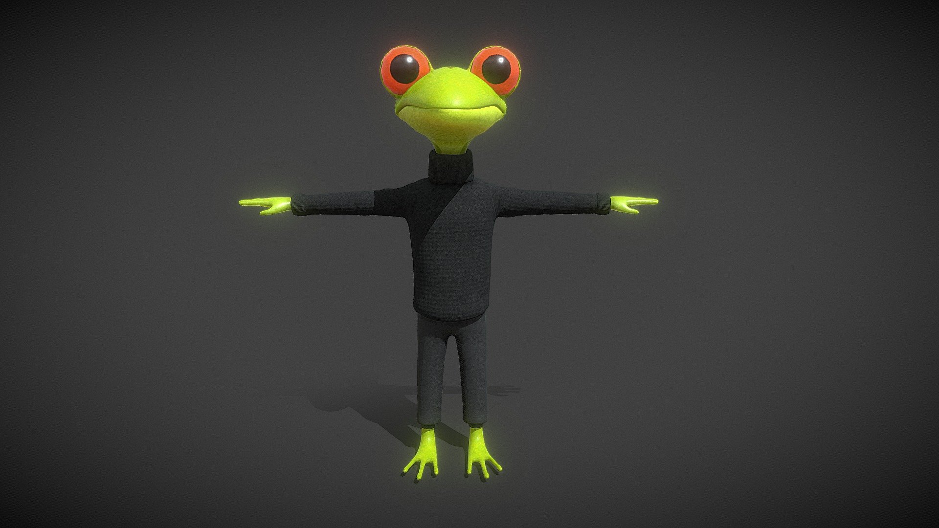 humanoid toad cartoon 3d model