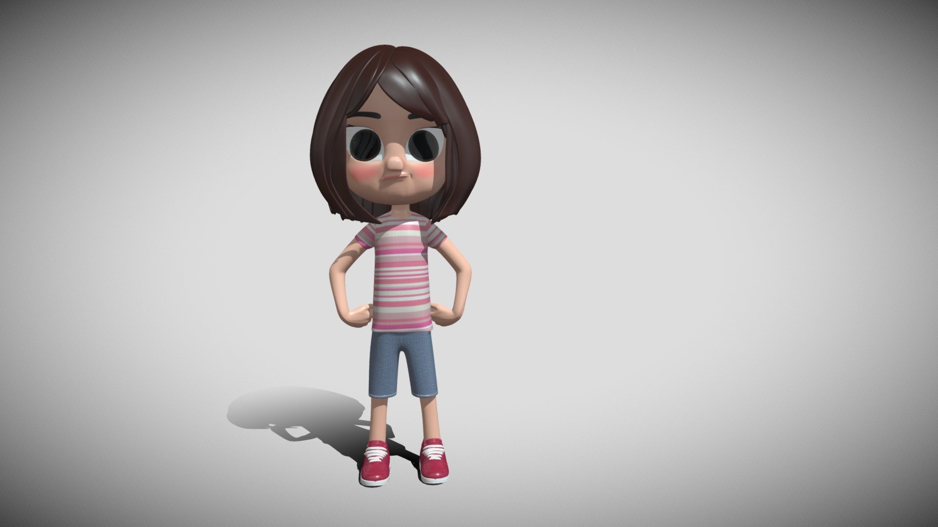 cartoon-cute-girl 3d model