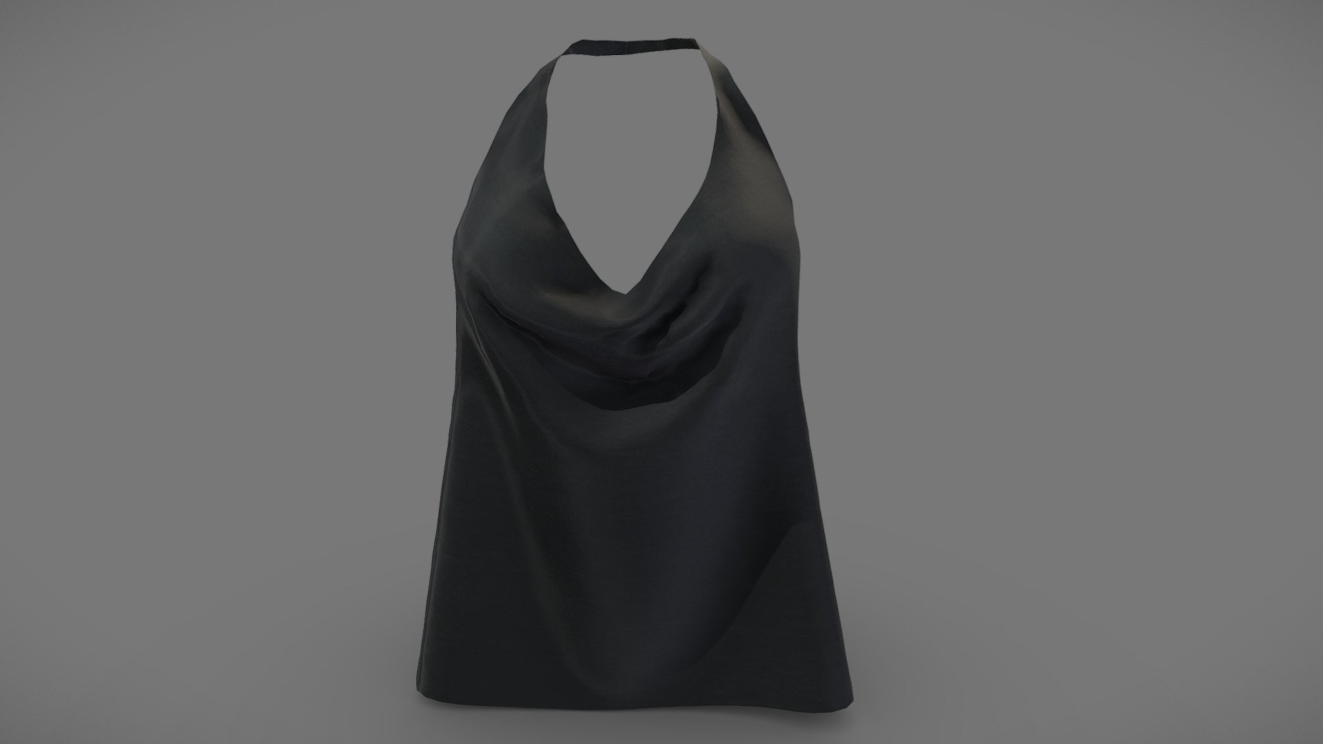 Cowl Halter Neck Backless Tank Top 3d model