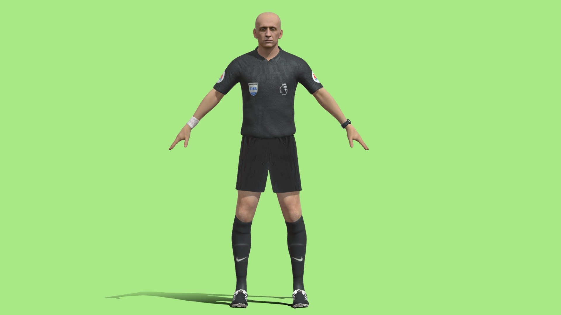 3D Rigged Pierluigi Collina referee 3d model