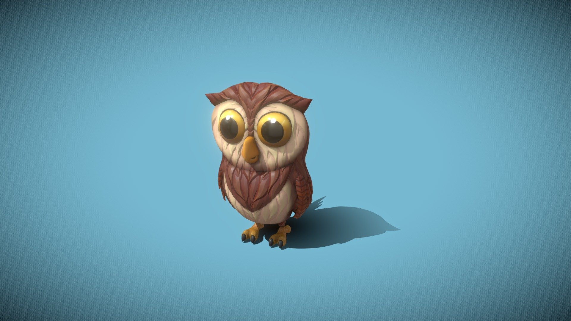 Cartoon Owl Rigged and Animated 3D Model 3d model