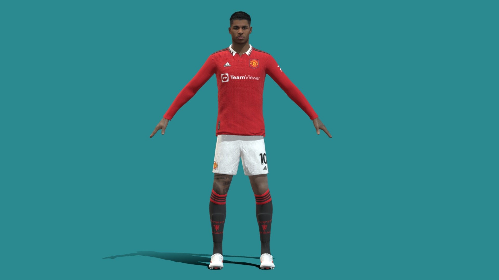 3D Rigged Marcus Rashford Manchester United 3d model