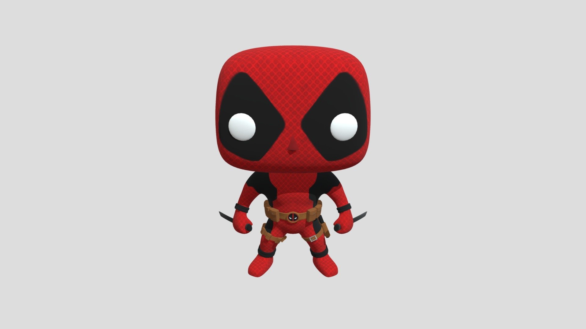 DeadPool Funko Pop Style 3d model