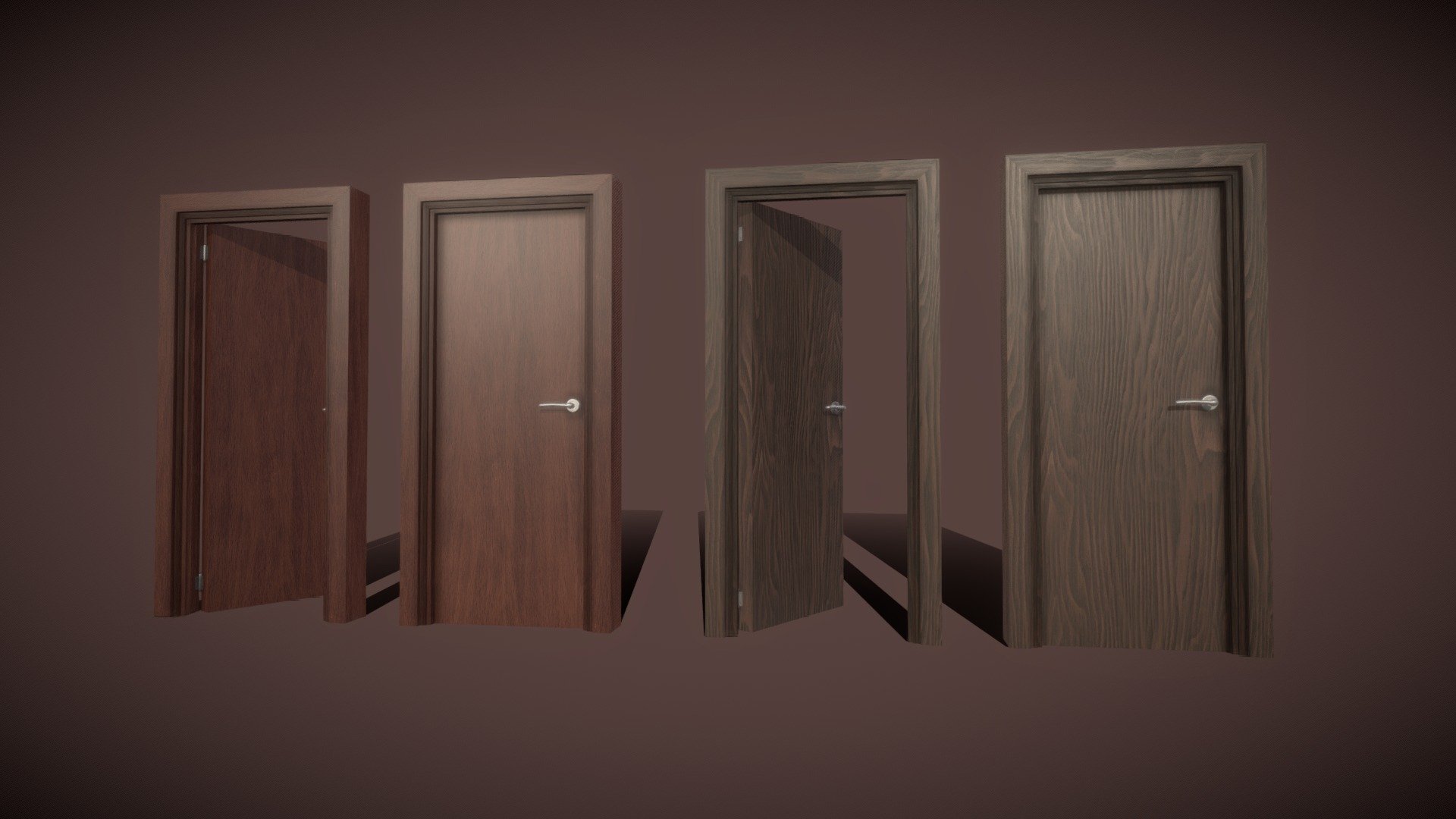 Interior Wood Doors Pack 1 3d model