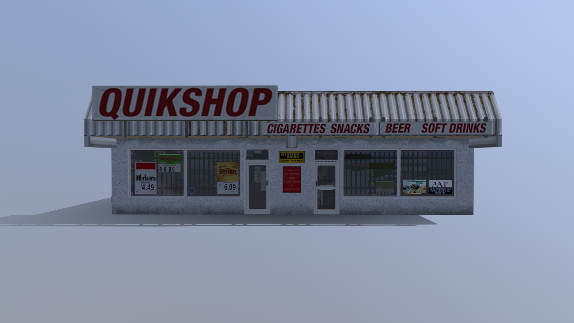 Strip Mall 3d model