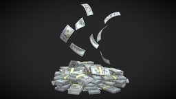 Pile of dollar bundles model