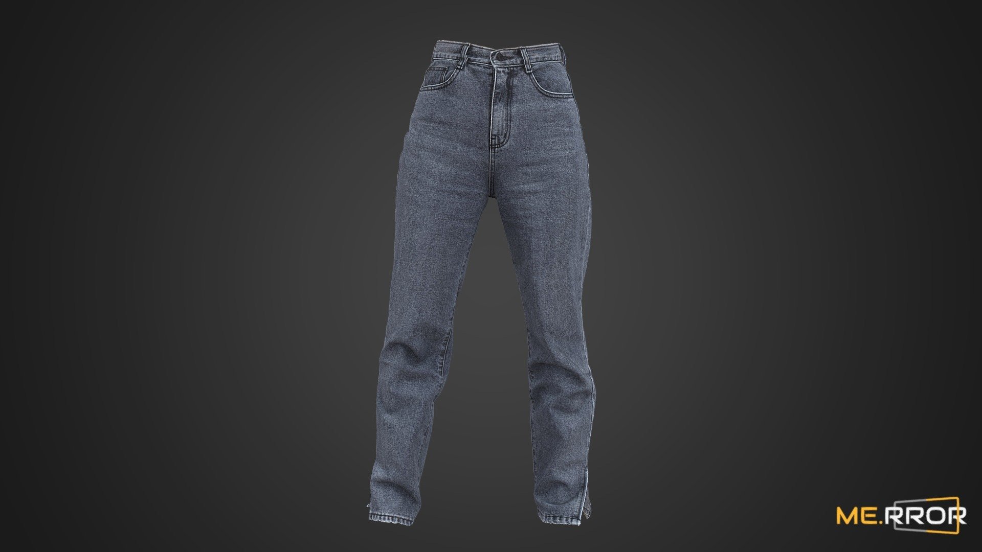 Flared Jeans Pants 3d model