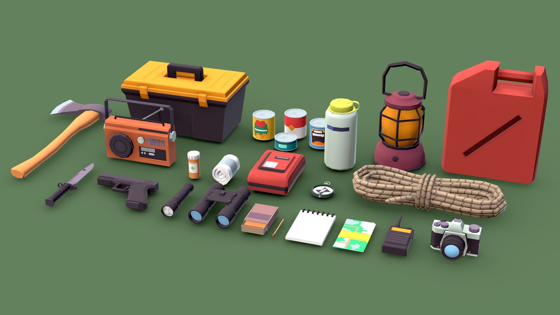 Survival Game Prop/Asset Pack 3d model