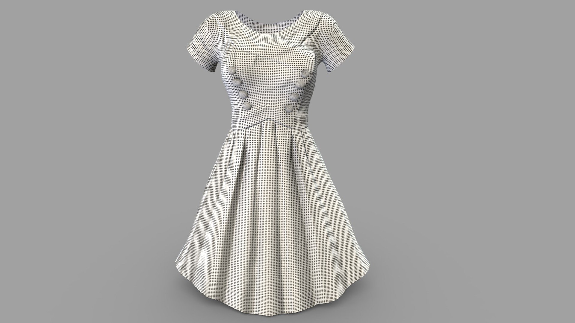 Conquered Female Retro Dress 3d model