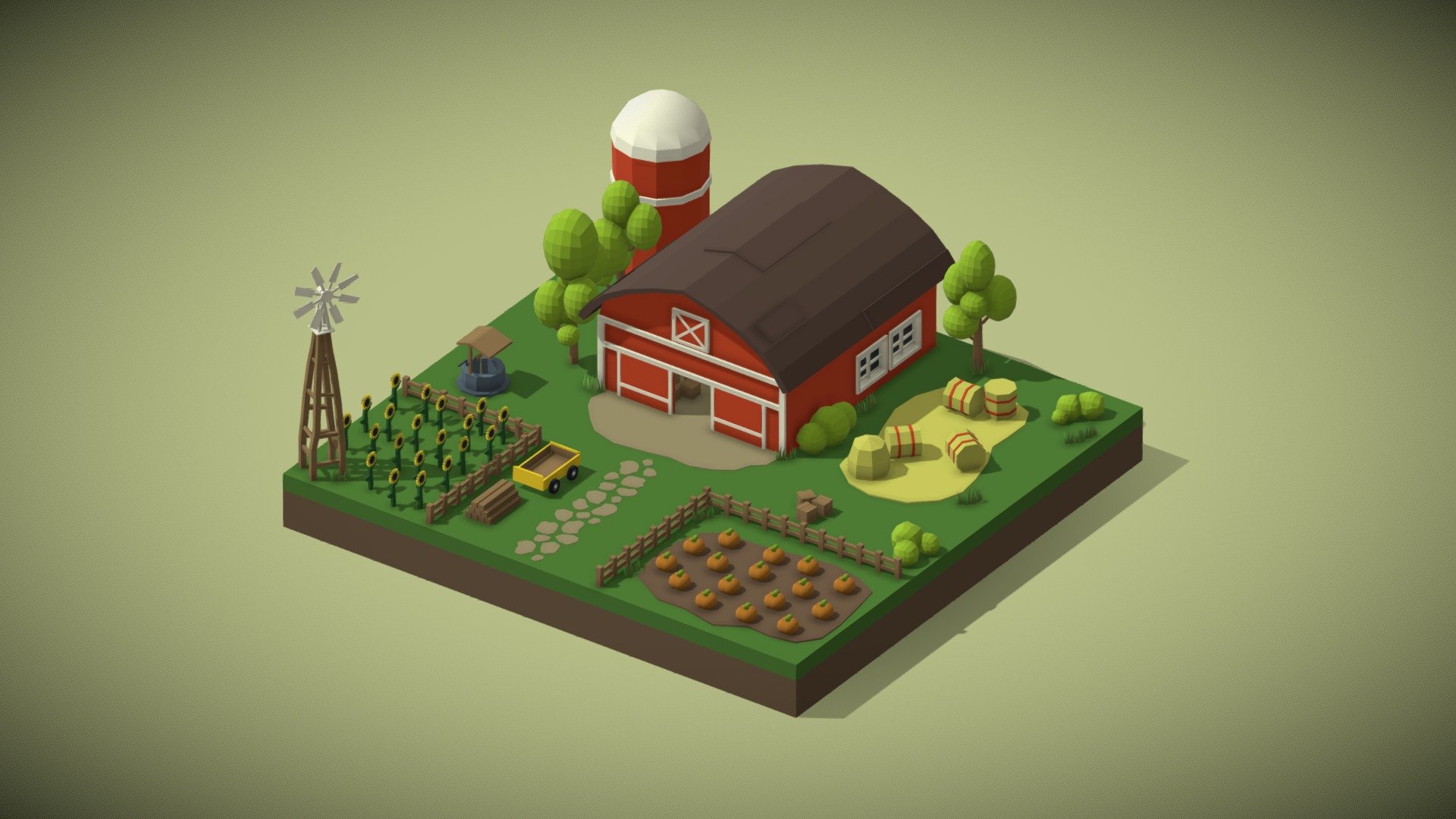 "Farm" For mobile game 3d model