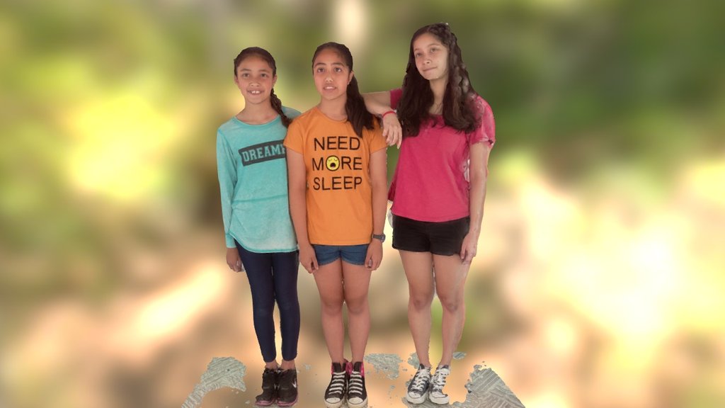 mini-U 3D scan of three girls 3d model