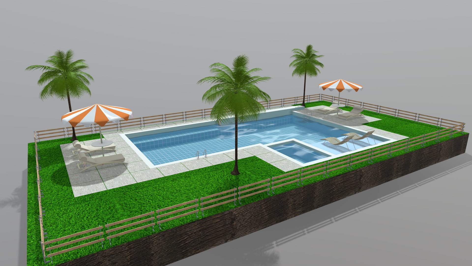 Swimming Pool  v2 3d model