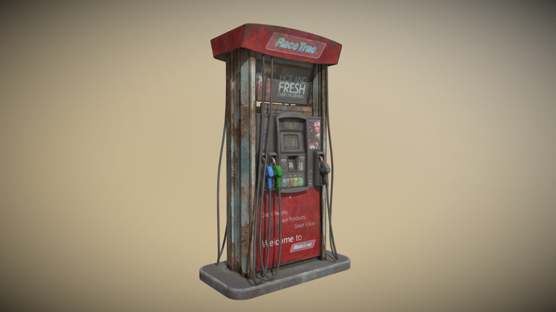 Gas Pump Refiler (Old) 3d model