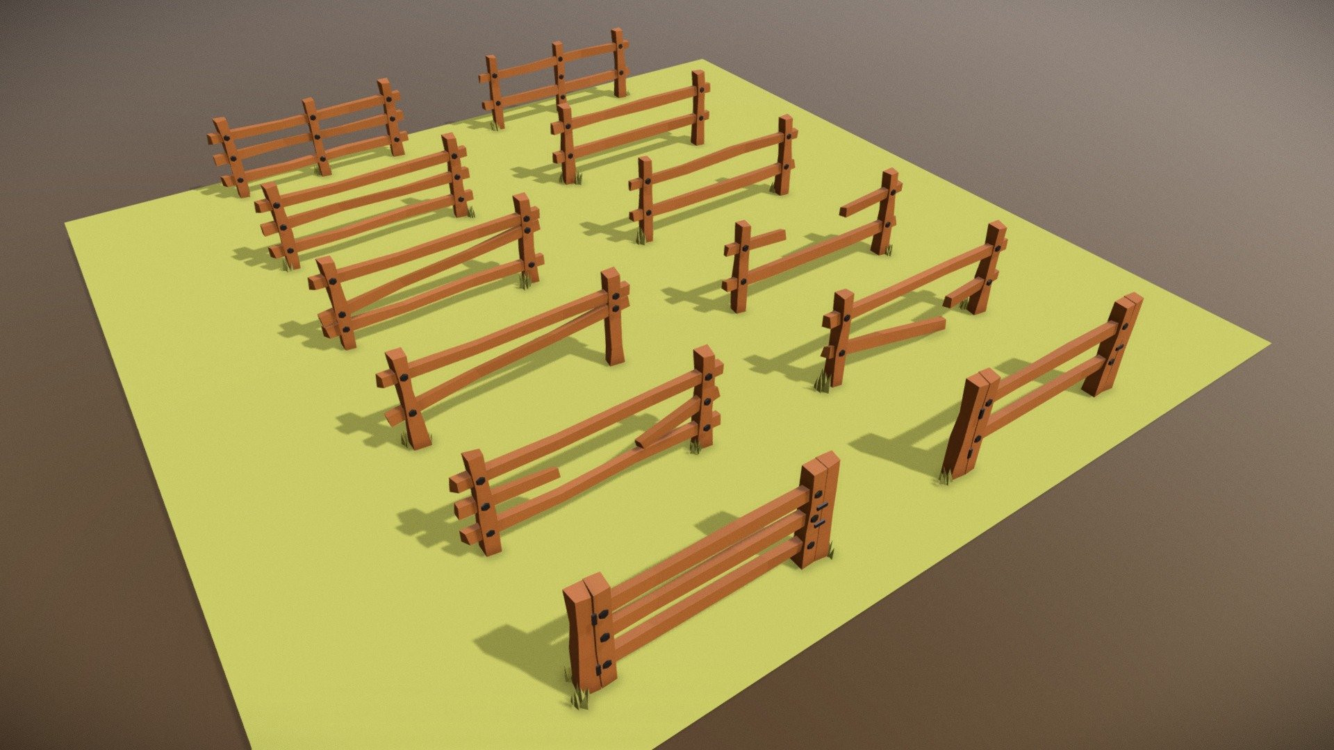 Wood Fence 3d model