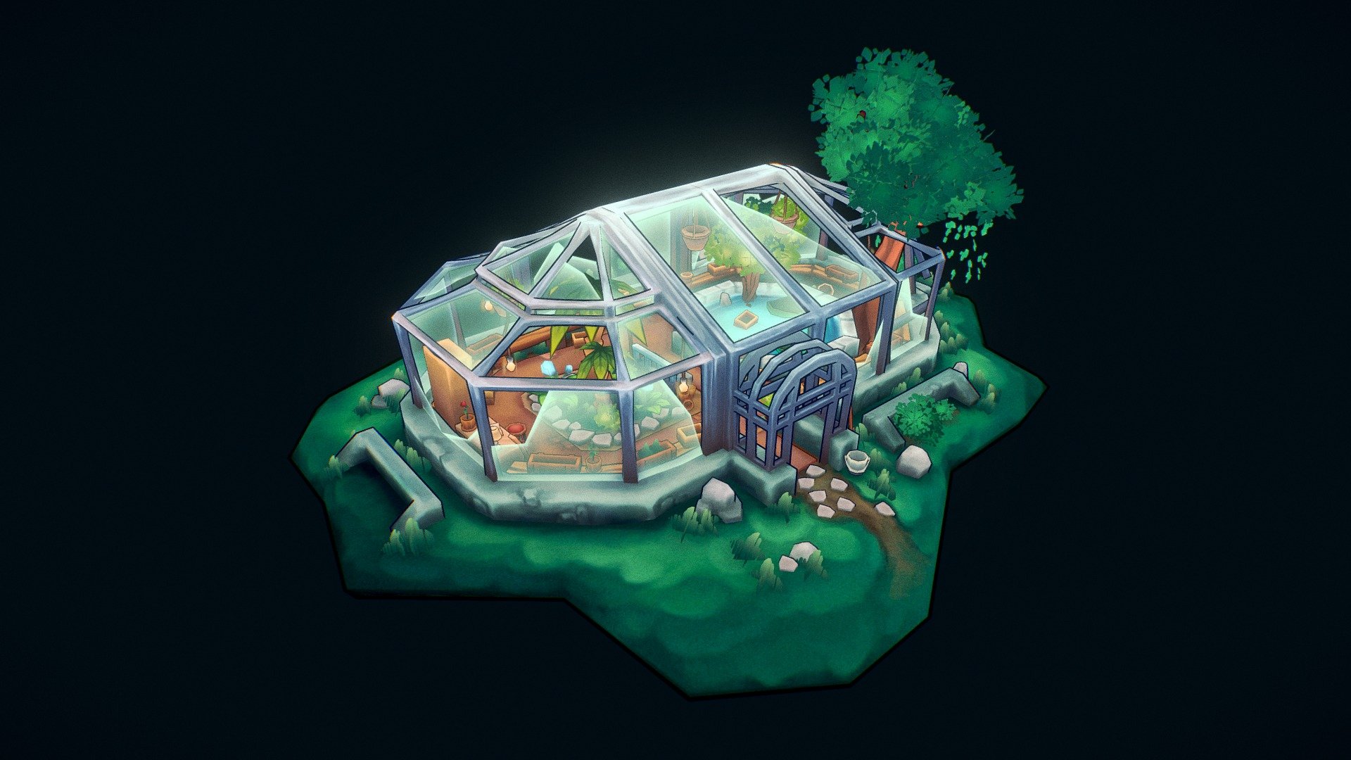 Stylized Mangrove Greenhouse 3d model