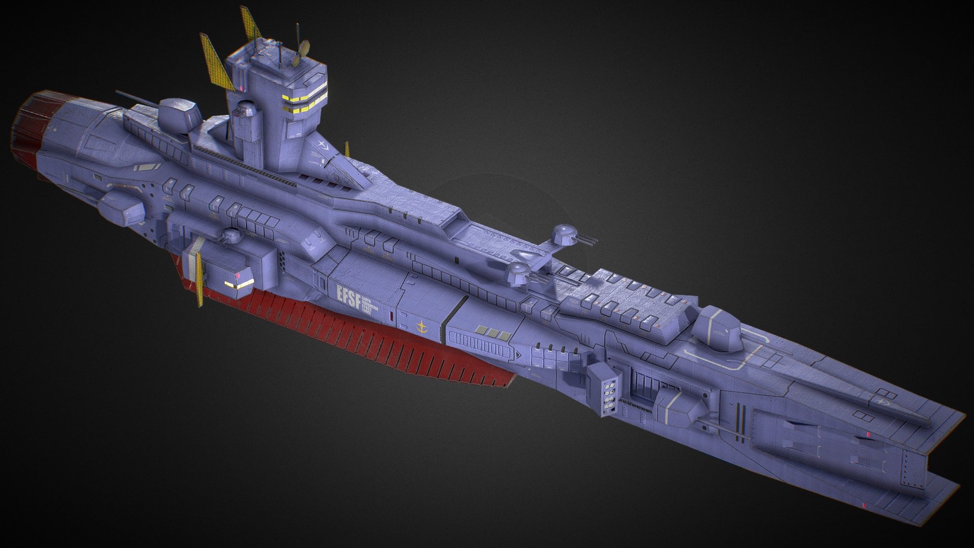 EFF Salamis Class SpaceCruiser Federation Colour 3d model