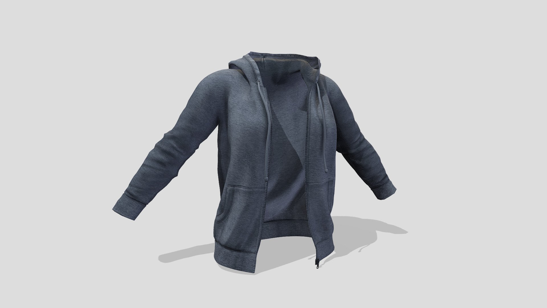 Female Hooded Unzipped Track Suit Top 3d model