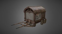 Merchant Wagon Game Asset