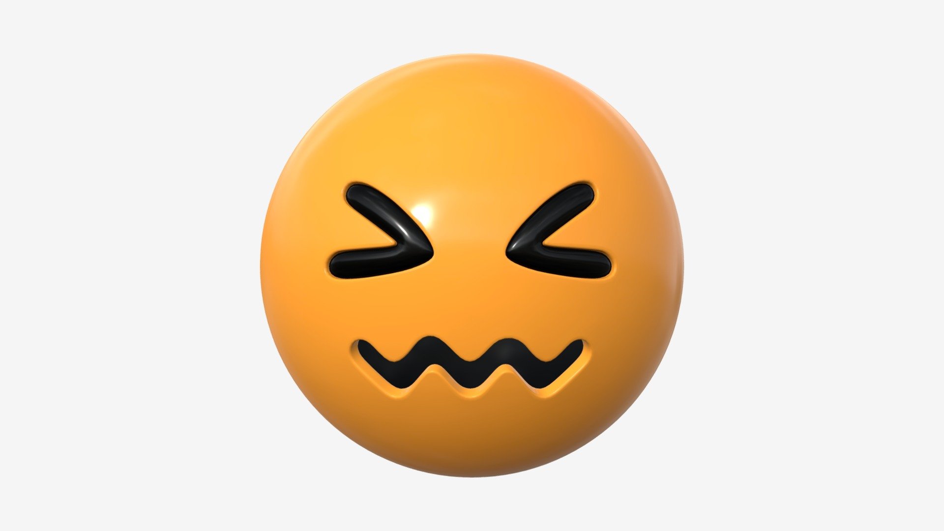 Emoji 023 Confounded 3d model