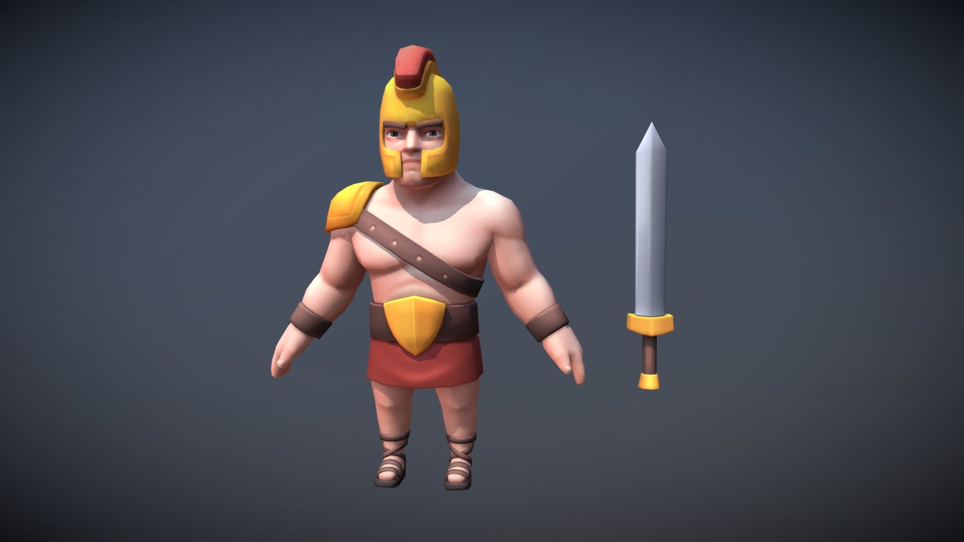 Low Poly Warrior Character 3d model