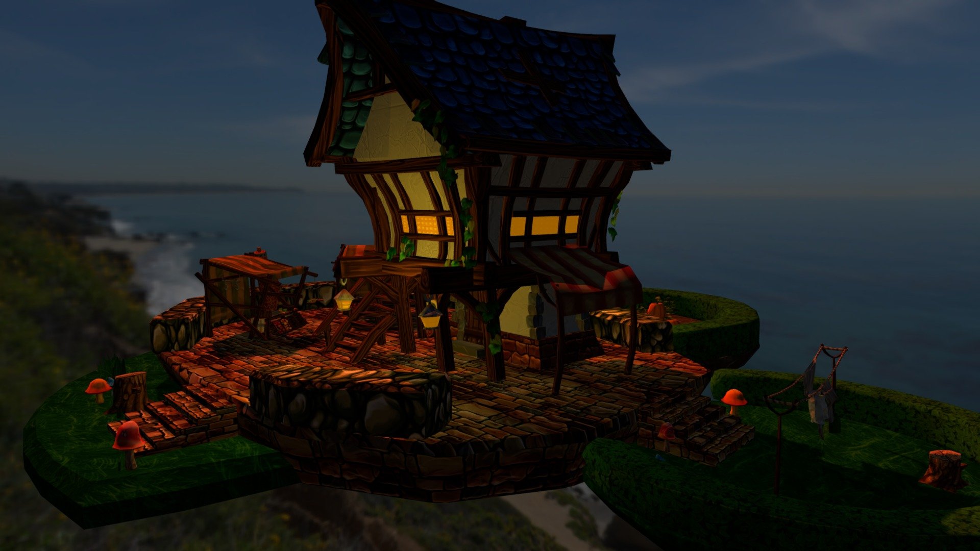 Poor Tailorshop (simple scene) 3d model