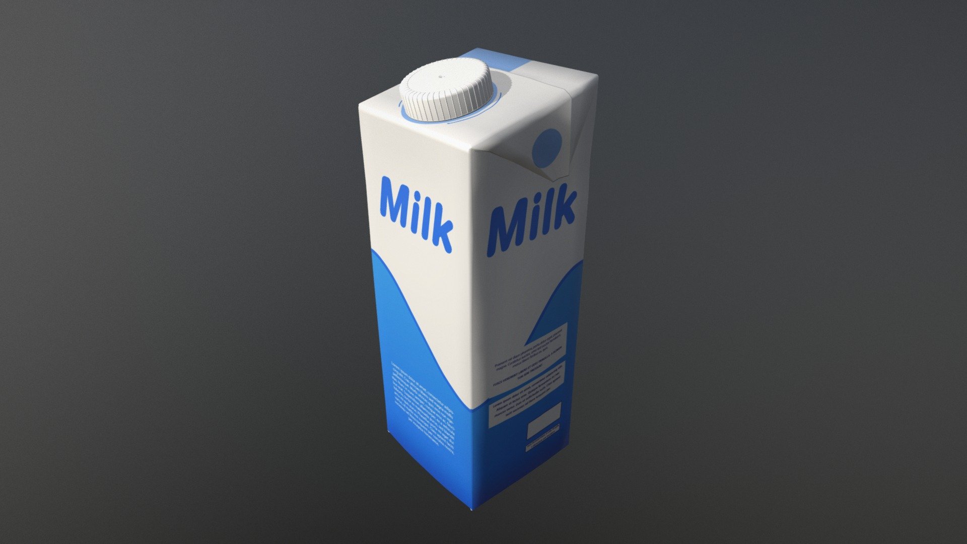 3d milk box 3d model