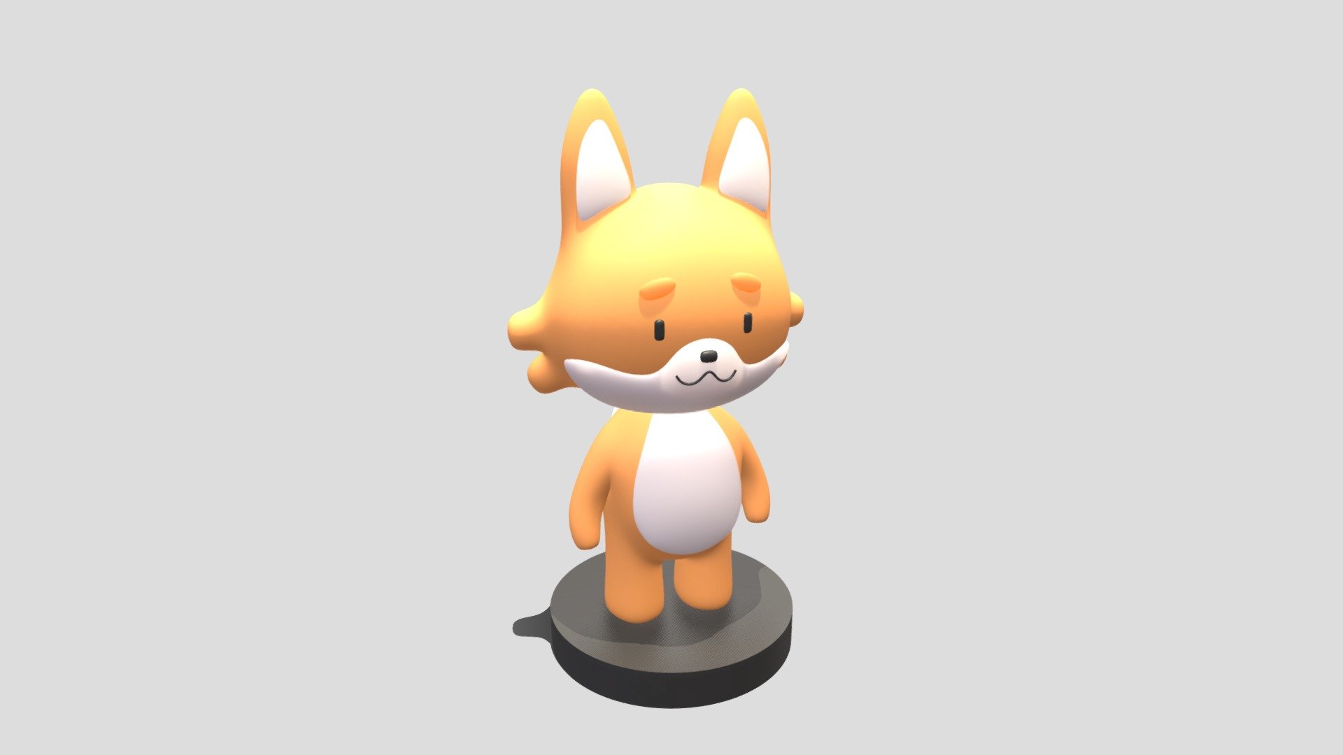 Cute chibi Fox 3d model