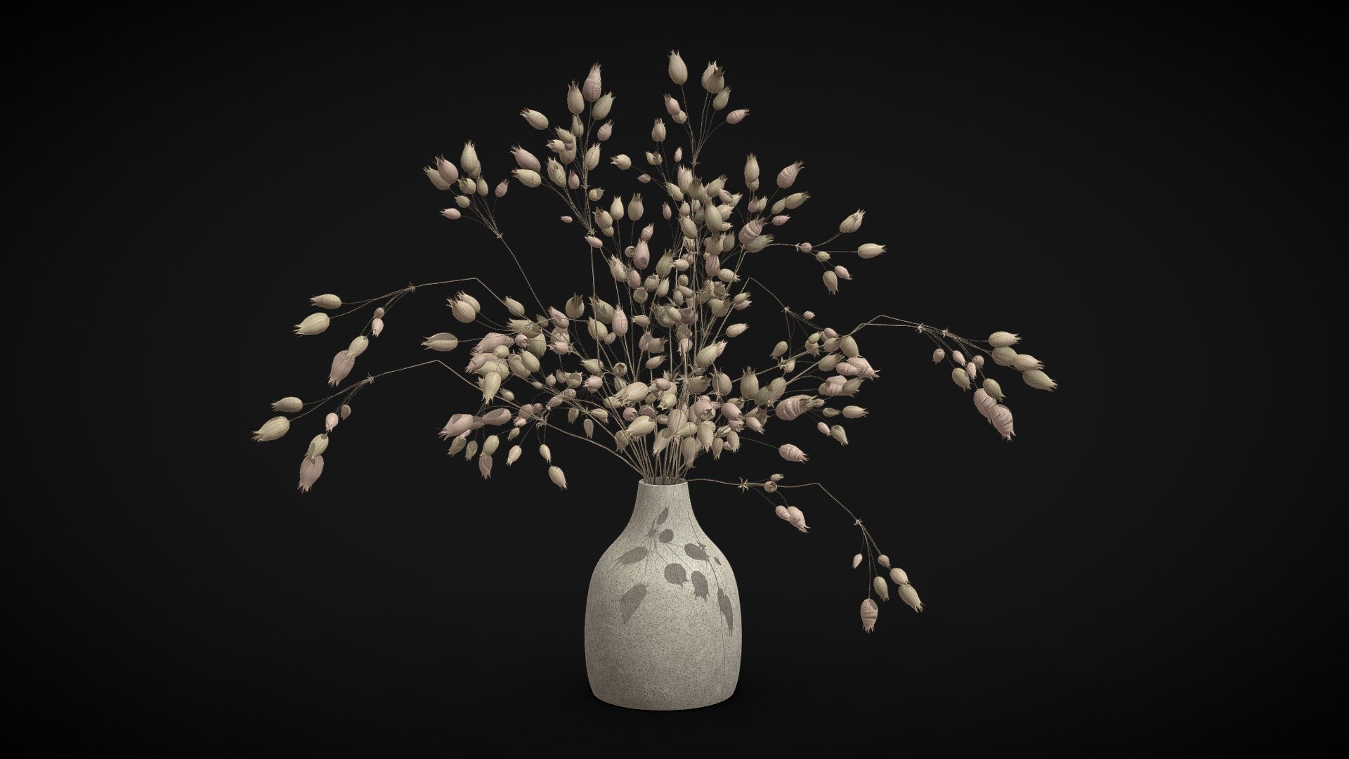 Dried Grass Flowers I 3d model