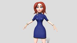 Cartoon Woman 3d game character