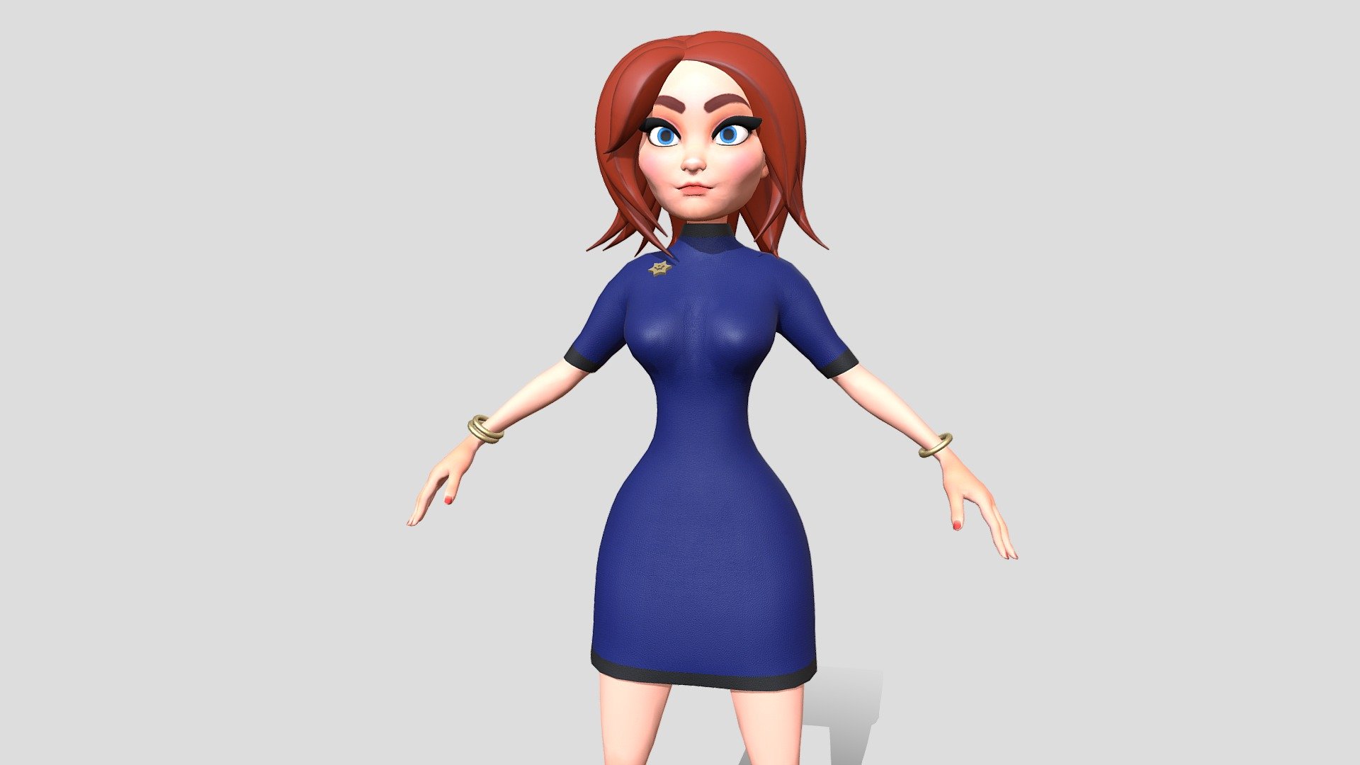 Cartoon Woman 3d game character 3d model