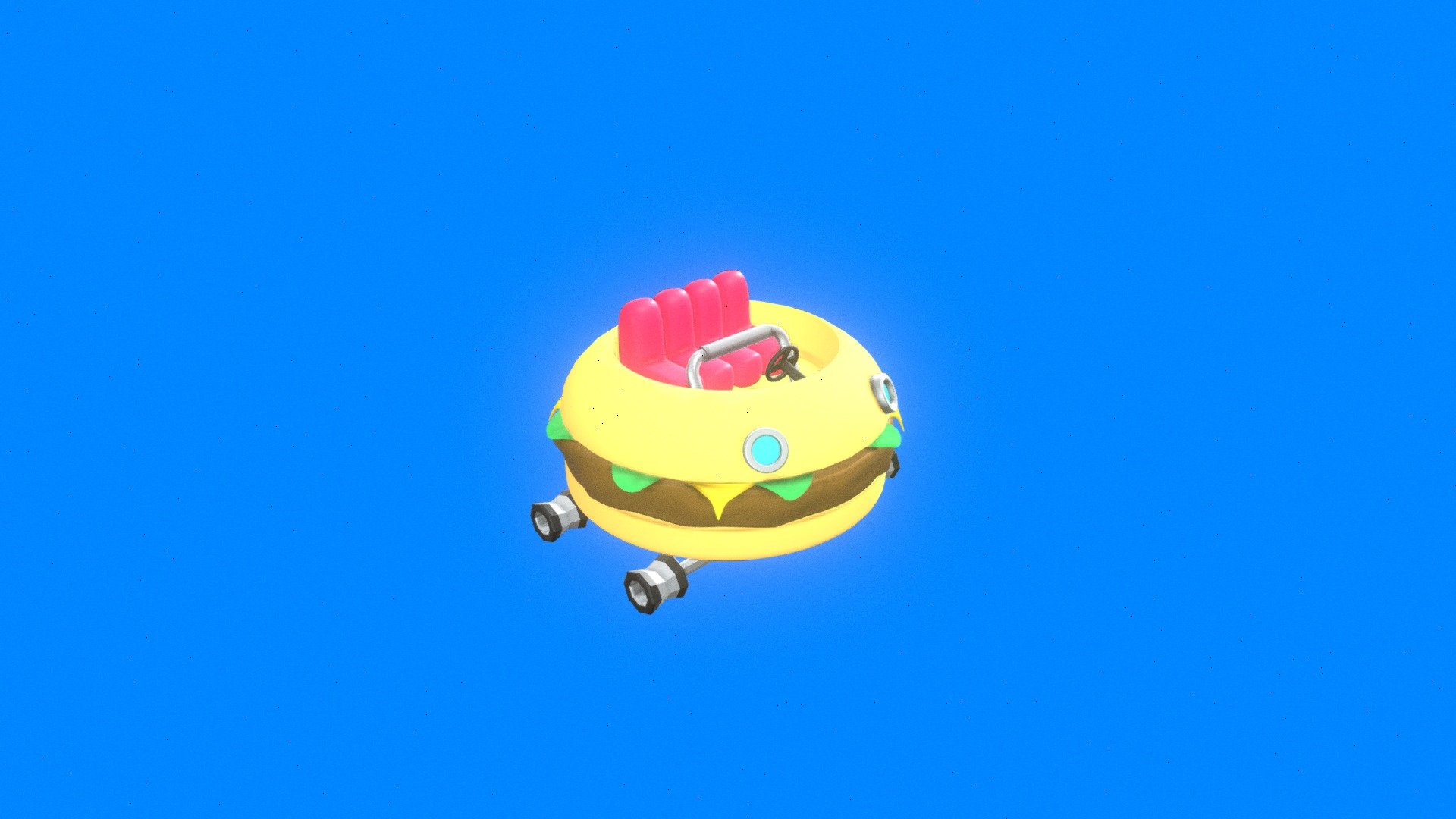 Cartoon Hamburger Roller Coaster 3d model