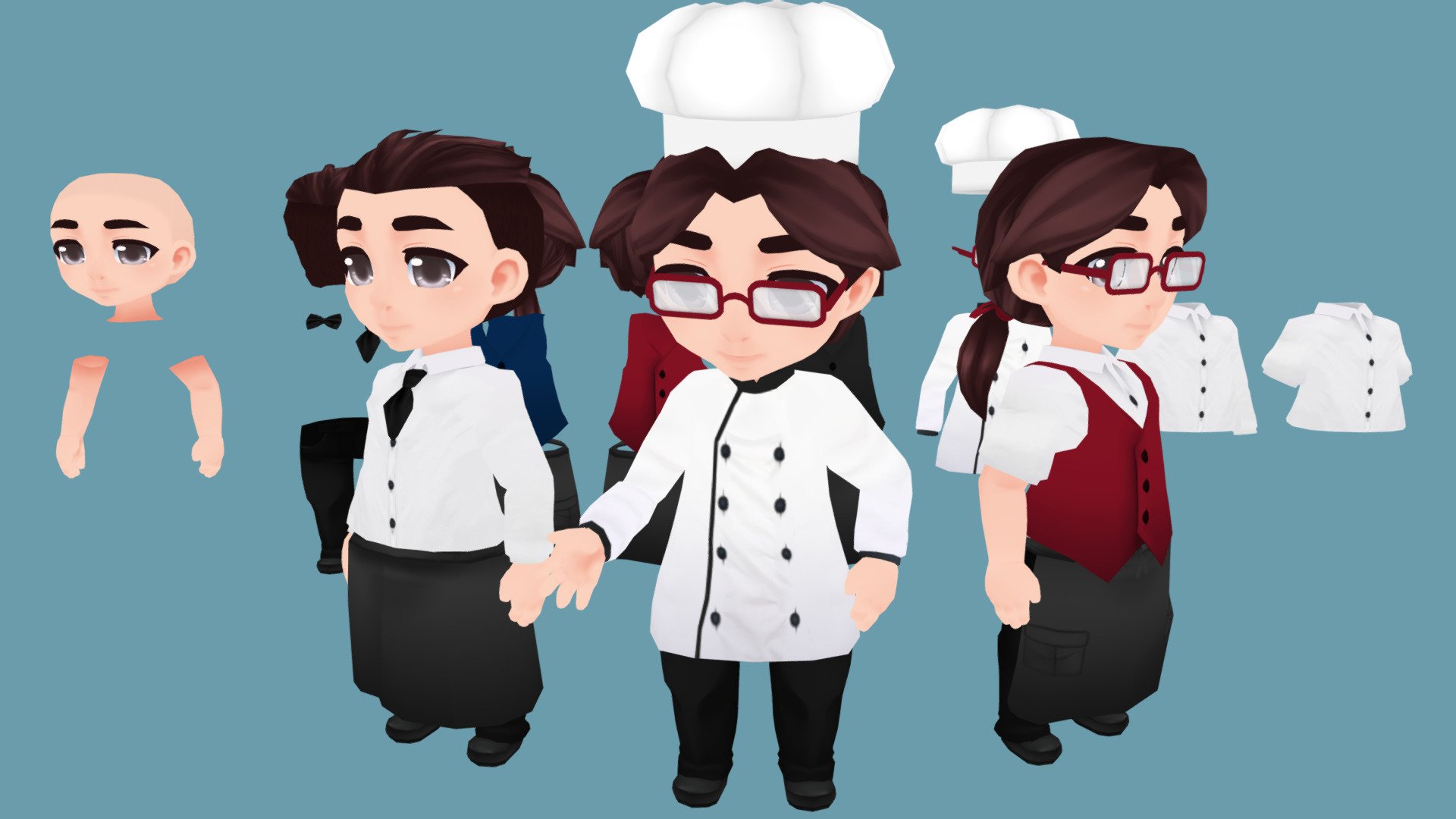 Chibi Chef 3d model