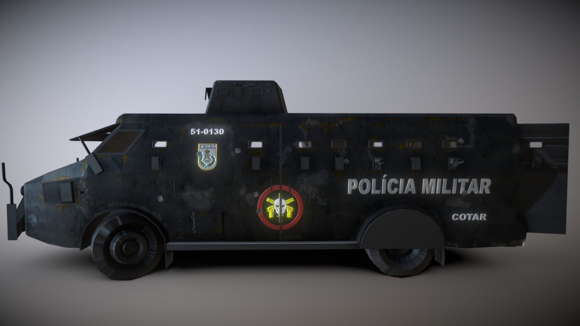 BRAZIL PMERJ POLICIA MILITAR BLINDADO V1 50% 3d model