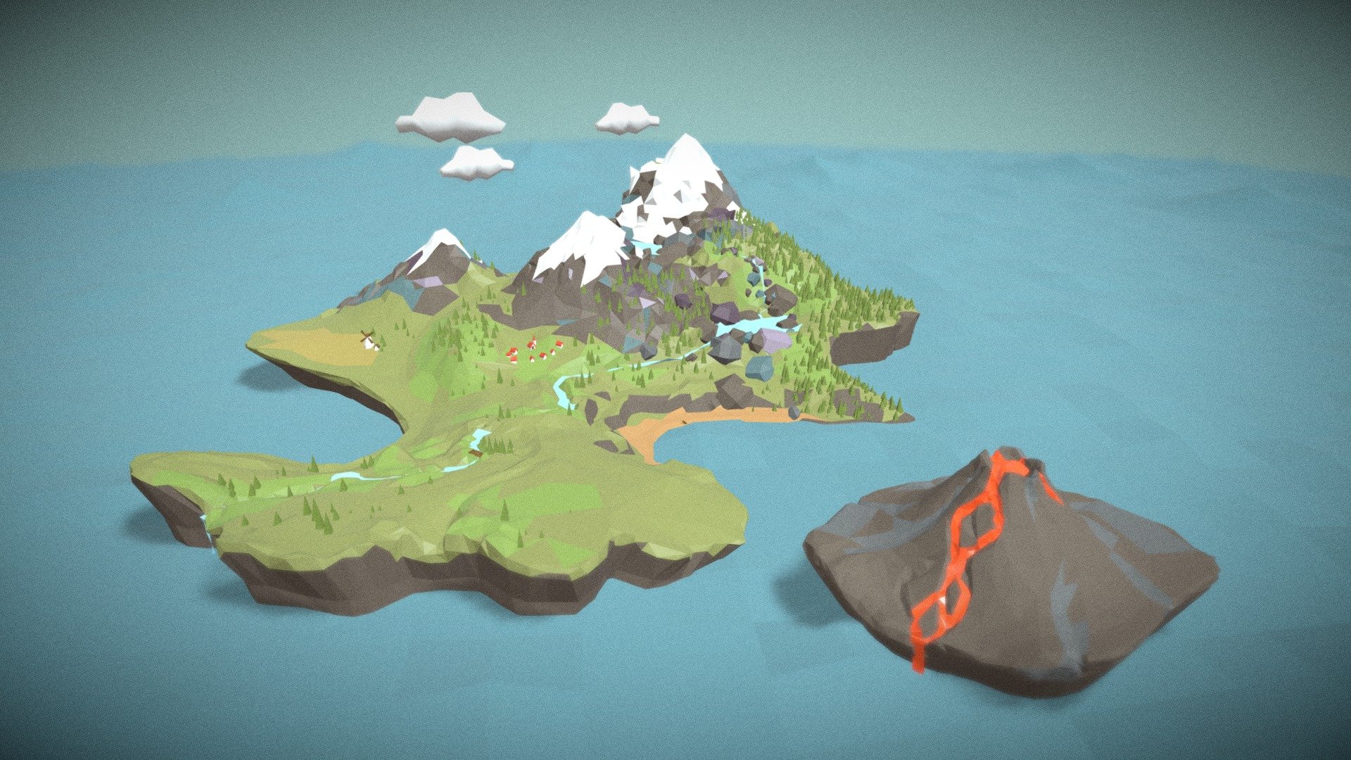 Low Poly Island 3d model