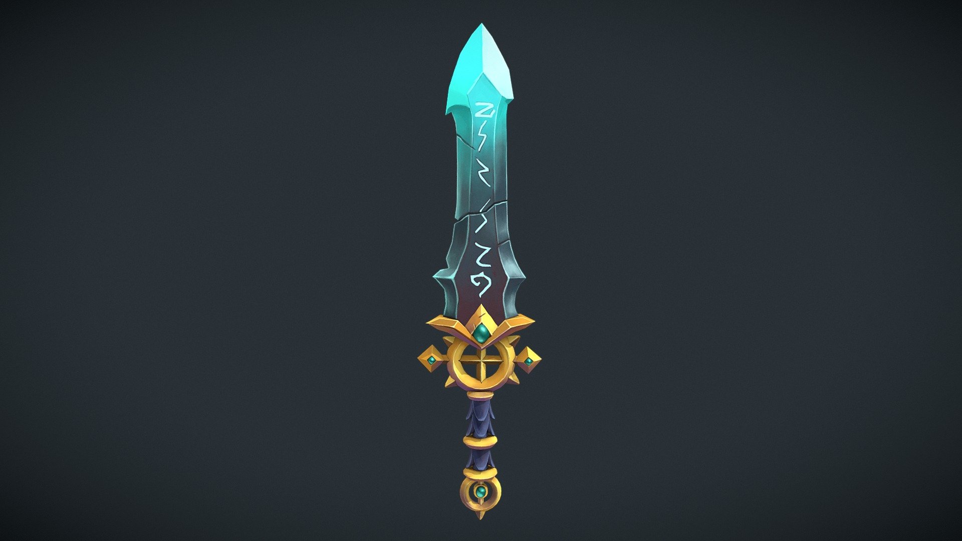 Hand-painted magic Sword 3d model