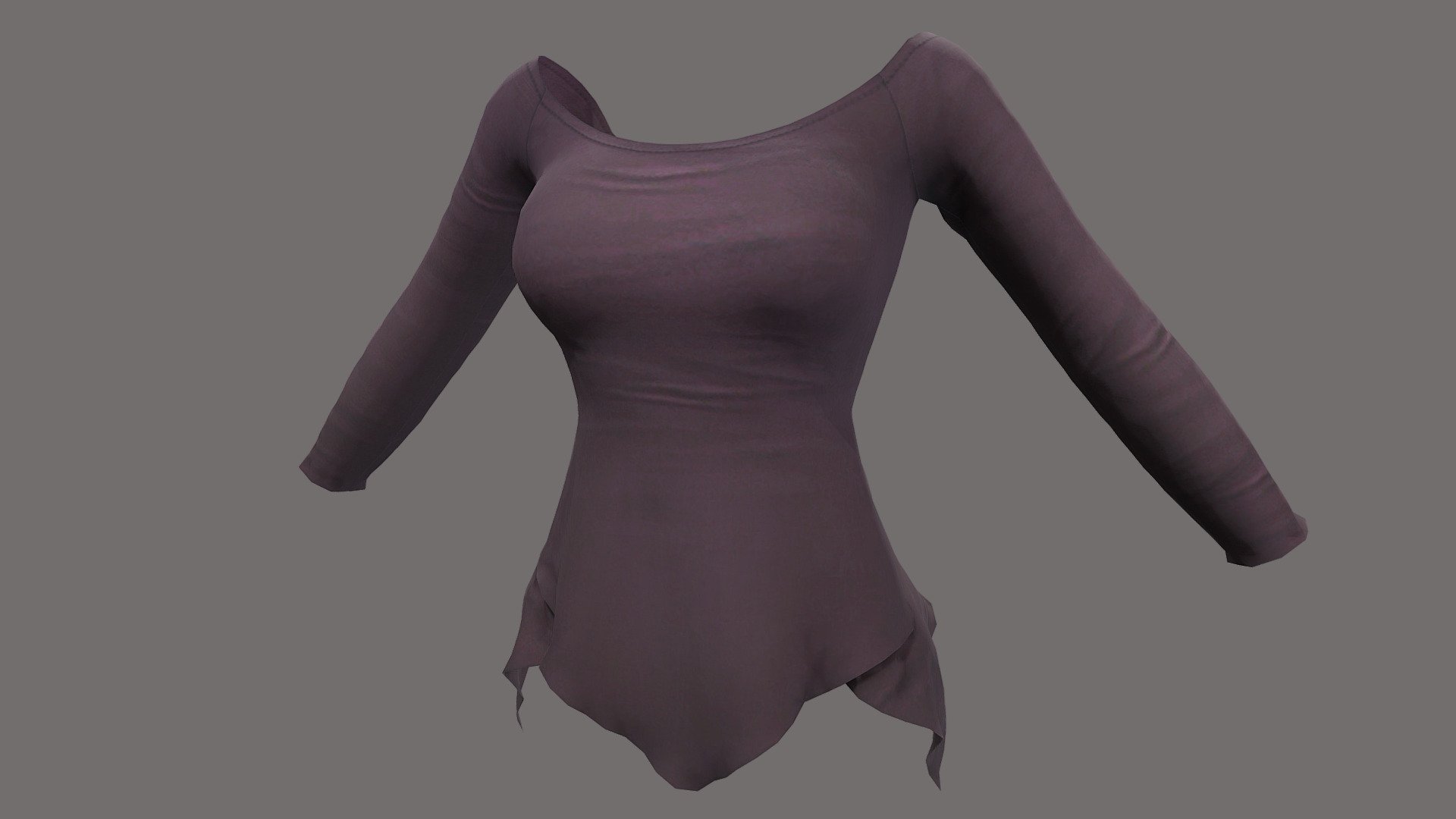 Boho Hem Female Top 3d model