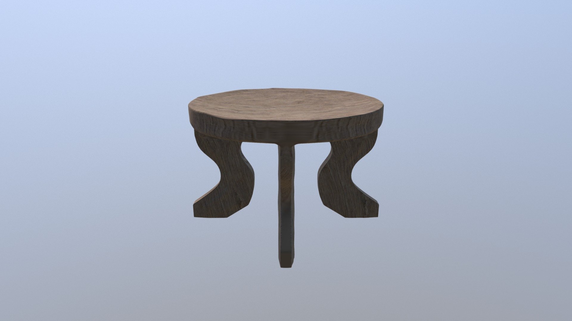 African Stool 3d model