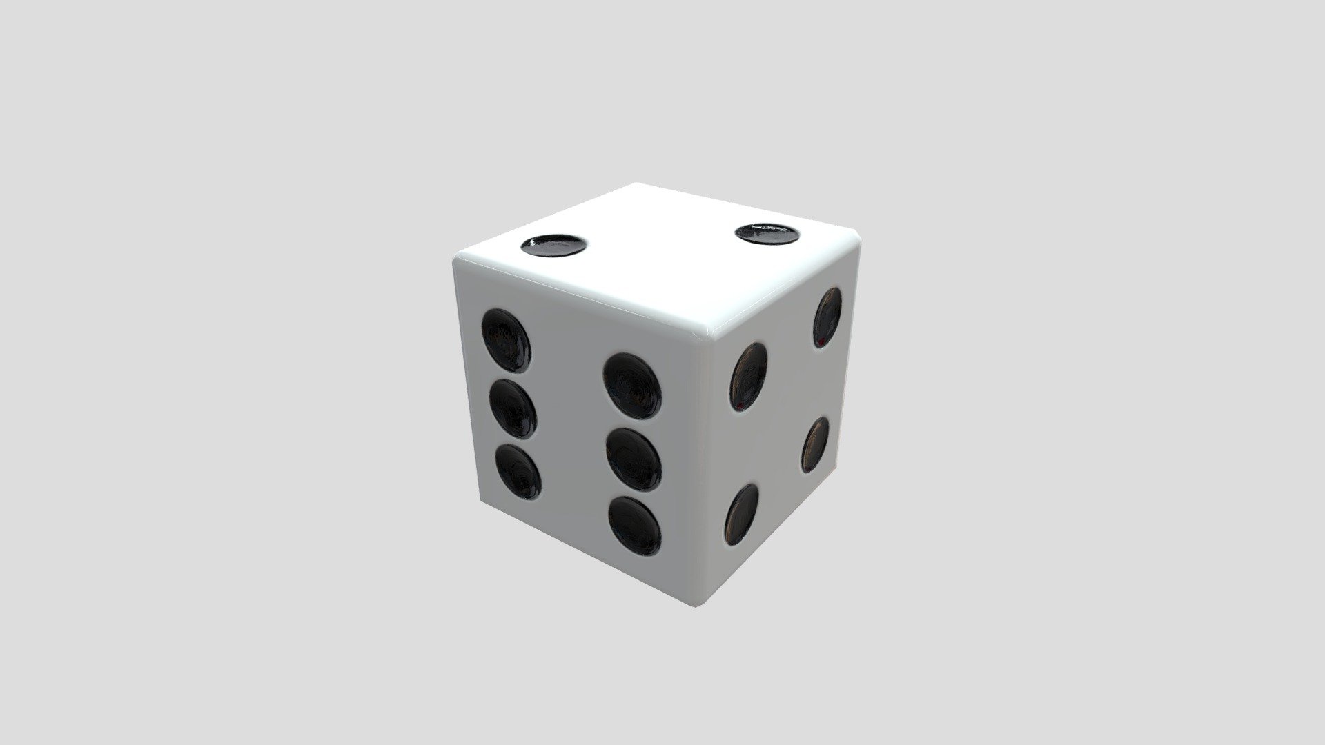 Dice d6 low-poly PBR 3d model