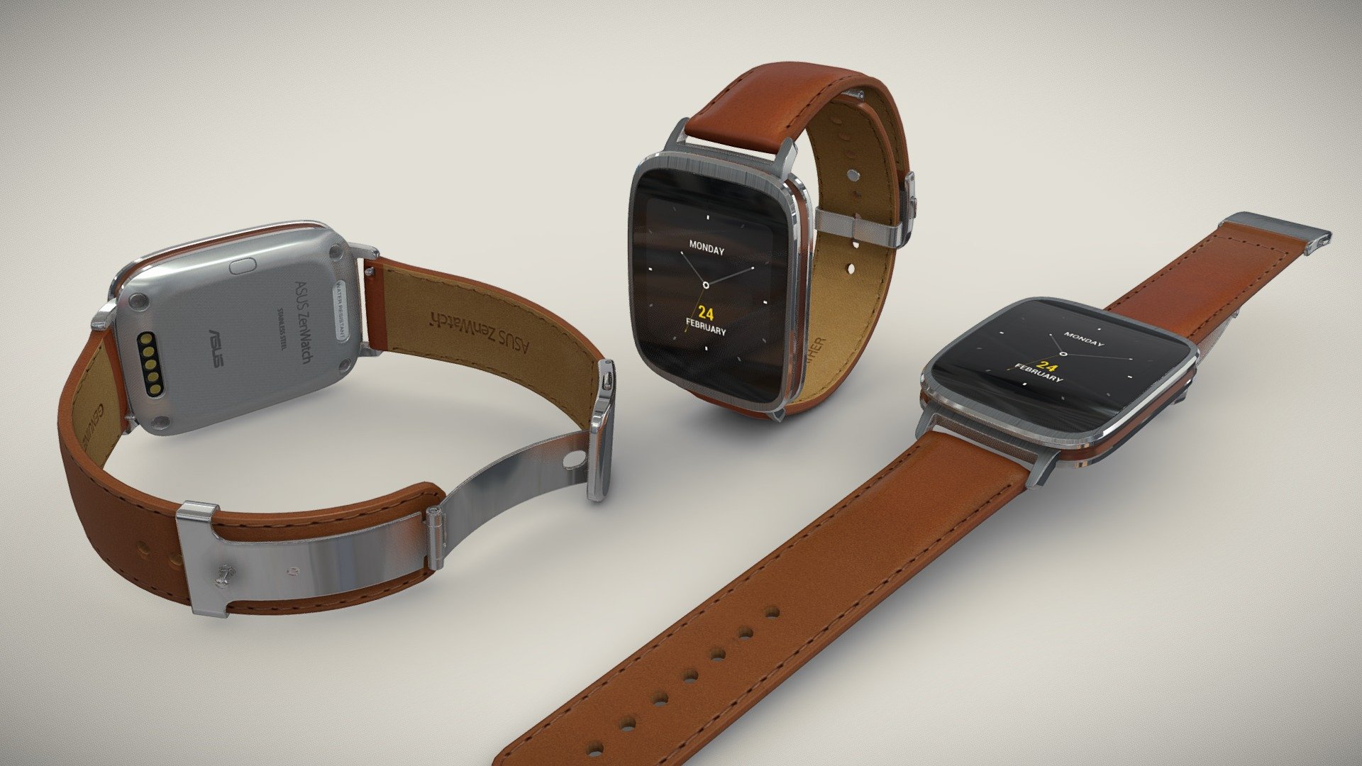 Asus ZenWatch WI500Q smartwatch 3d model