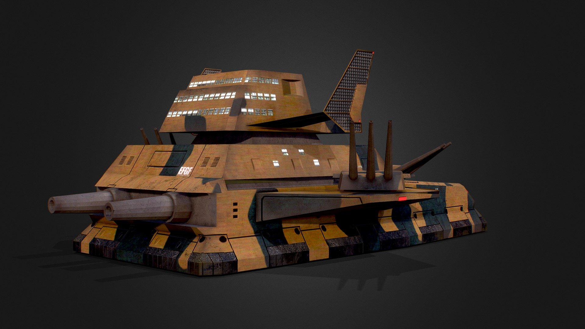 EFF Land Battleship Big Tray 3d model