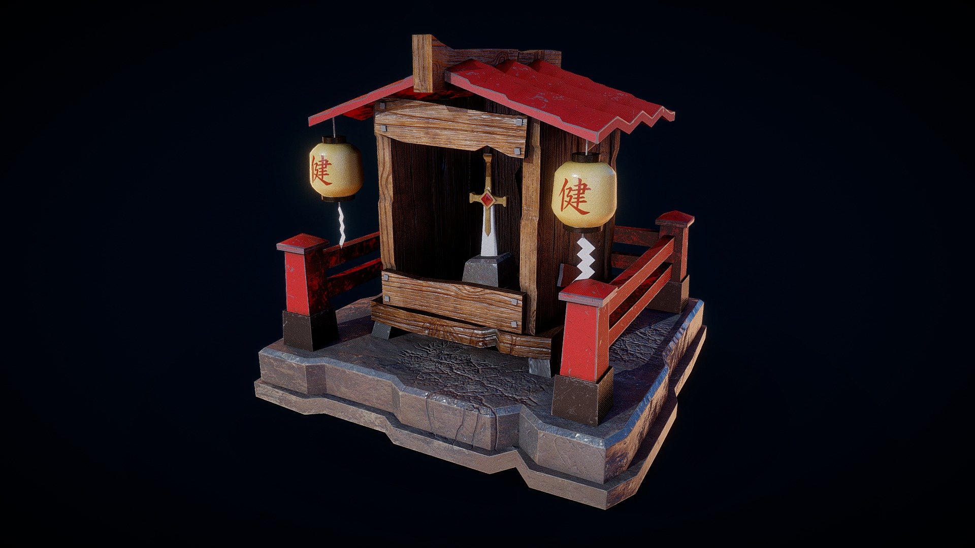 Japan Old Temple 3d model