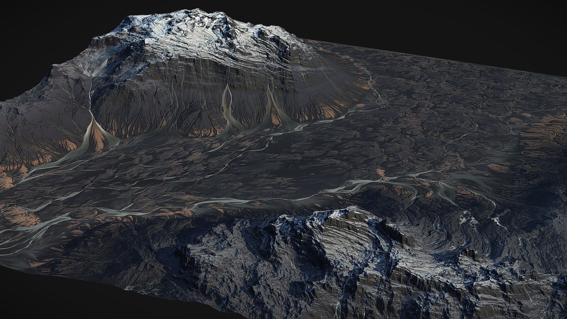 Iceland Black Mountains (World Machine) (1) 3d model