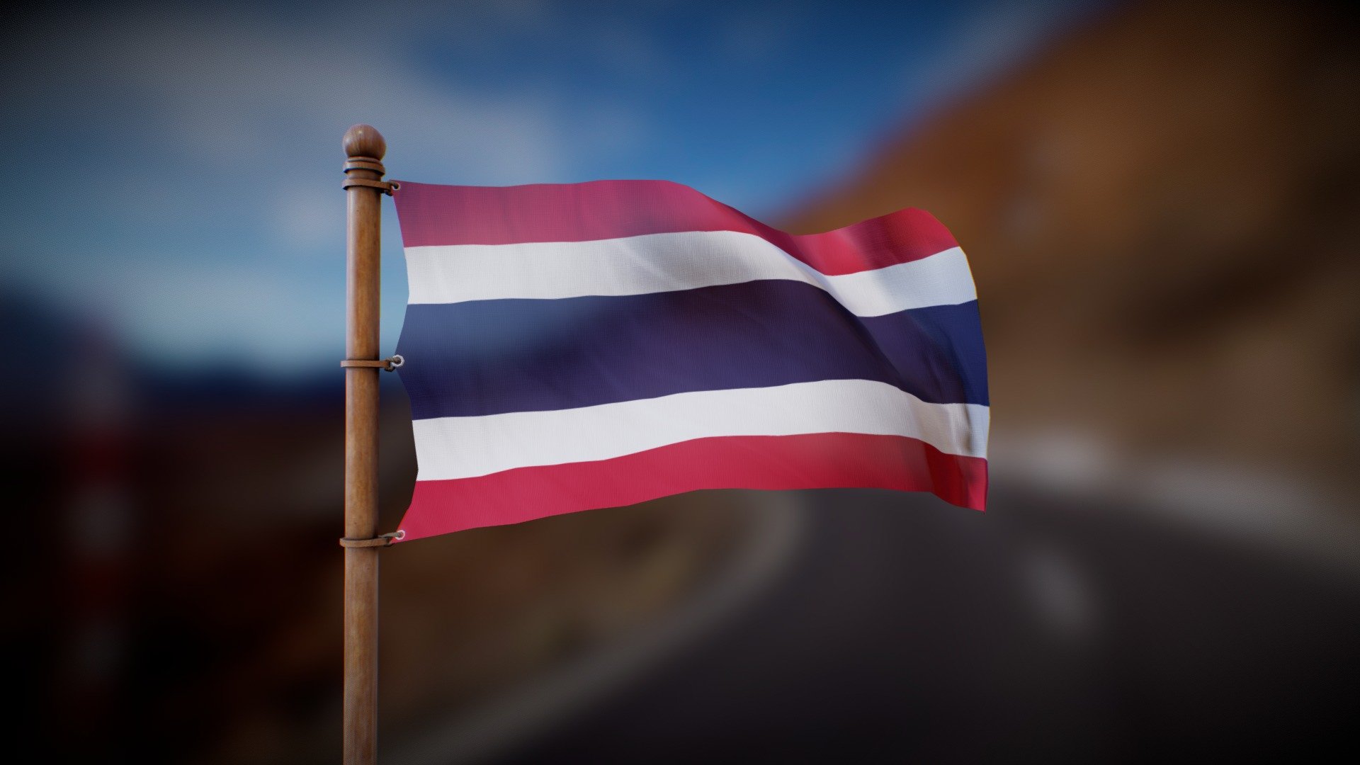 Flag of Thailand 3d model