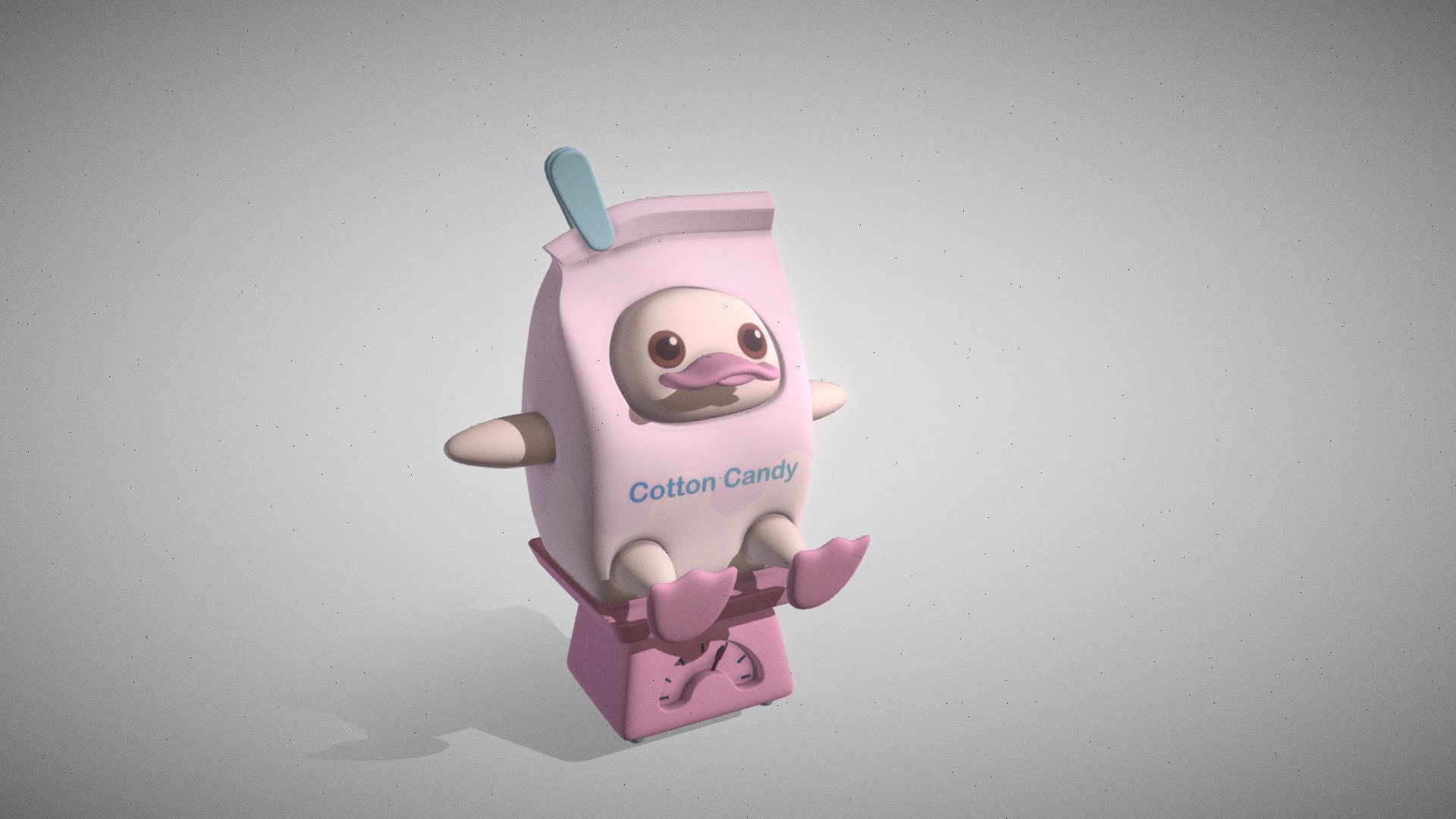 Cotton Candy Duck 3d model