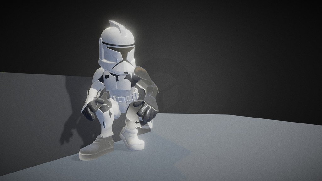 Attacked Trooper 3d model