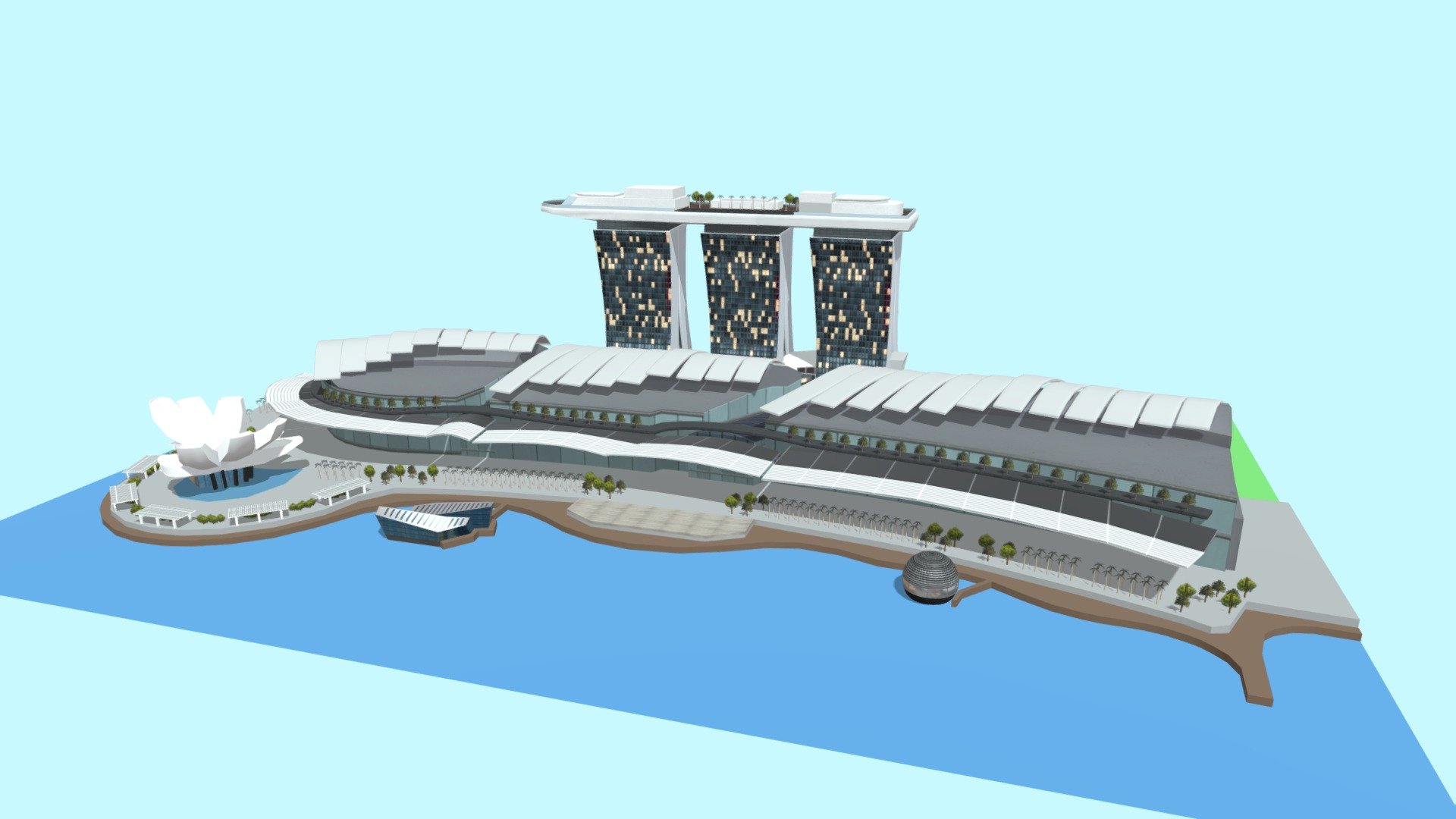 Marina Bay Sands Singapore 3d model